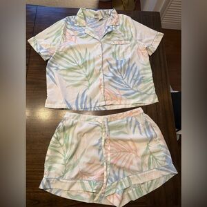 Joie Pastel Leaf Print Pajama Set size large